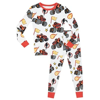 Afbeelding van Blaze is de monstermachine pyjamaset &amp; monstermachines jongen goed passend, Wit.
