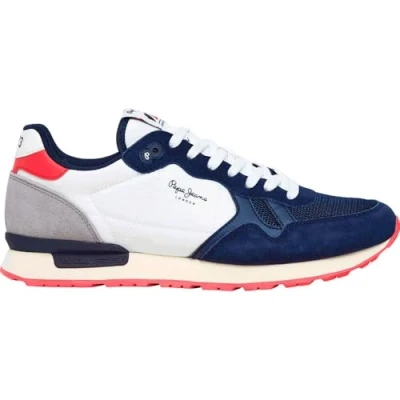 Afbeelding van Pepe Jeans BRIT CAMP Sneakers laag, Heren, Maat: 44, Navy Leer/ synthetisch