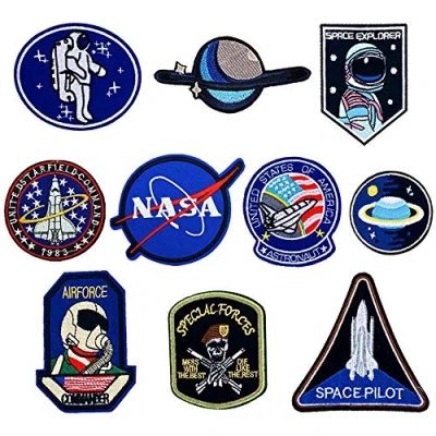 Afbeelding van O Kinee Patch om op te strijken voor kinderen, 10 stuks, geborduurde patches in NASA vorm, Space Explorer, naaien of lijmen met strijkijzer