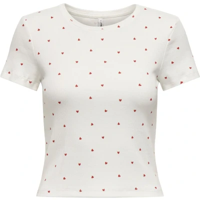 Afbeelding van ONLY Onlfenja LIFE Tshirt print Cloud dancer, Dames, Maat: Large, dancer