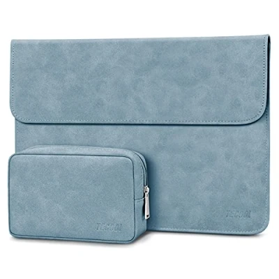 Afbeelding van TECOOL 12.3 13 Inch Laptophoes, Waterbestendige Beschermhoes Laptoptas Sleeve en Accessoiretas voor 2018 2020 Macbook Air A1932/A2179, 2016 Pro 13, Surface X 7 6 5 4 3 Blauw