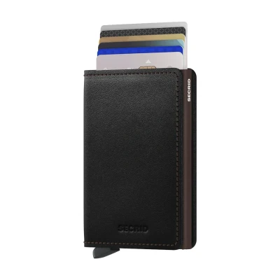 Afbeelding van Secrid Slimwallet black brown Dames portemonnee