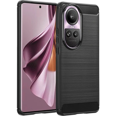 Afbeelding van imoshion Hoesje Geschikt voor Oppo Reno 10 Pro / Siliconen Brushed Backcover Zwart