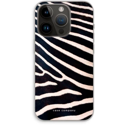 Afbeelding van Case Company® hoesje geschikt voor iPhone 14 Pro Zebra Soft Cover Telefoonhoesje Bescherming aan alle Kanten en Schermrand