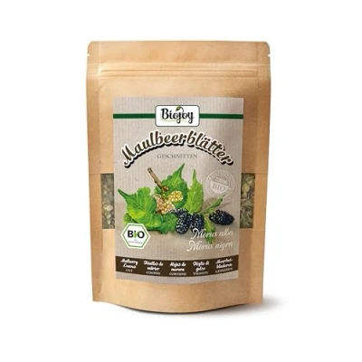 Afbeelding van Biojoy Biologische moerbeibladthee (100 g), gedroogd en gesneden (Morus alba, Morus nigra)