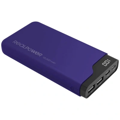 Afbeelding van RealPower PB 15000C Powerbank 15000 mAh Li ion USB, USB C Navy blauw