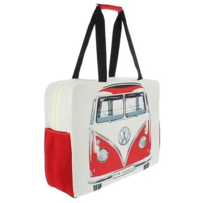 Afbeelding van Volkswagen T1 Beach Bag / Strand Tas Red