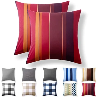 Afbeelding van Alreya Tweedelige set renforcé kussenslopen, 80 x cm, 100% katoen met YKK ritssluiting, superzacht hoofdkussensloop, kussenhoes, karmijn, golven, alleen kussensloop