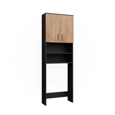 Afbeelding van Vicco Wasmachinekast Irma, Antraciet/gouden eik/Antraciet, 64 x 190.5 cm