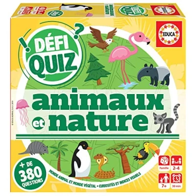 Afbeelding van Educa Defi Quiz dieren en natuur. Educatief familiespel voor kinderen. Aanbevolen vanaf 6 jaar (18157)