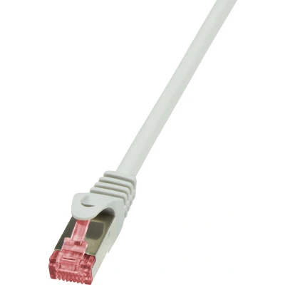 Afbeelding van LogiLink CQ2022S RJ45 Netwerkkabel, patchkabel CAT 6 S/FTP 0.50 m Grijs Vlambestendig, Snagless 1 stuk(s)