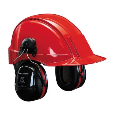 Image de 3M Peltor Optime III H540P3E casque antibruit avec fixation rouge et noir