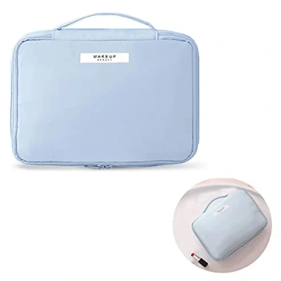 Afbeelding van Make uptassen, reistoilettas voor dames, toilettas mannen en vrouwen, cosmeticatas, organizer, reizen, sportschool, camping, reizen weekend praktisch licht, Blauw