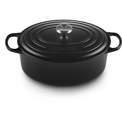 Afbeelding van Le Creuset Gietijzeren Ovale Braadpan In Mat Zwart 31cm 6,3l