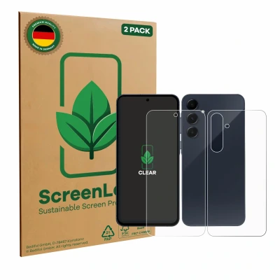 Afbeelding van ScreenLeaf Screenprotector voor Samsung Galaxy A55 5G Enterprise Edition (Voor+Achter) Duurzame schermbescherming Folie Beschermfolie transparant (2 Stuks)