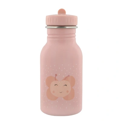 Afbeelding van Trixie Drinkfles Mrs. Butterfly RVS Waterfles voor kinderen 350ml Lekvrije Fles Roze Vlinder