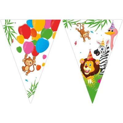 Afbeelding van Papieren vlaggenlijn jungle party 2,3 m