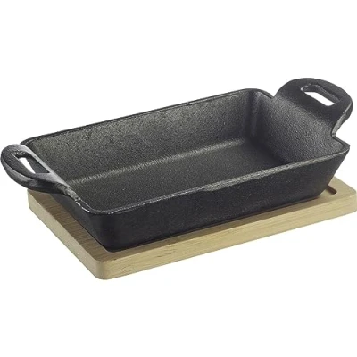 Afbeelding van Westmark Tapas + Friends gietijzeren ovenschaal, kleine voor alle warmtebronnen, inclusief inductie en grill bamboe bodem, ijzer, 300 ml