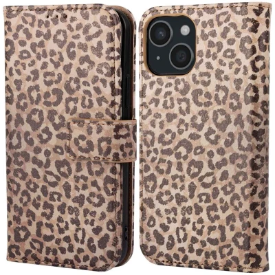 Afbeelding van imoshion Hoesje Geschikt voor iPhone 15 Design Bookcase smartphone Leopard Mood