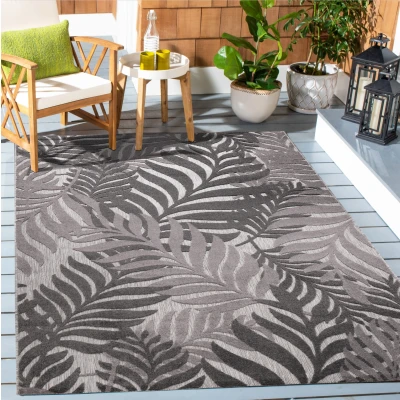 Afbeelding van Binnen en Buiten Vloerkleed Floral Outdoor Laagpolig Tapijt Grijs 80x150 cm