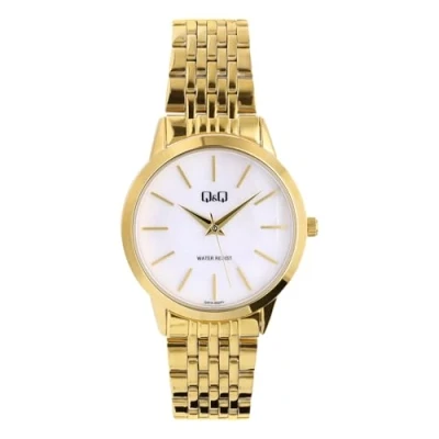 Afbeelding van Q &amp; dames Q&amp;Q Goudkleurig Horloge parelmoer Staal 31.80 mm
