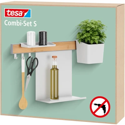 Afbeelding van tesa Keuken organiser combi set S om te lijmen, installatie zonder boren, organisatoren, Wit