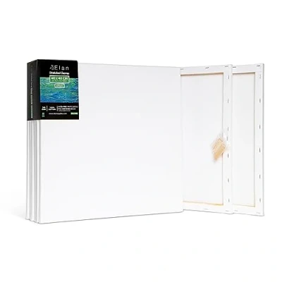 Afbeelding van Elan canvas om te schilderen, 40 x 40, 100% katoen, 6 stuks voorgespannen canvas, leeg schilderij, schilderdoeken, met doek,