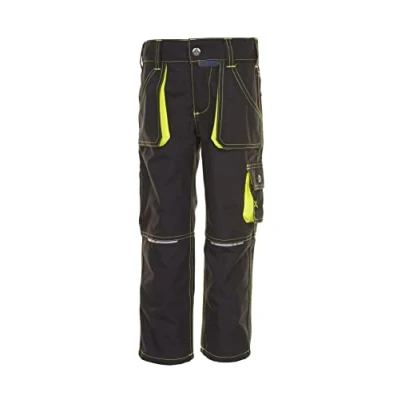 Afbeelding van Planam 6110098 broek maat 98/104, antraciet/geel