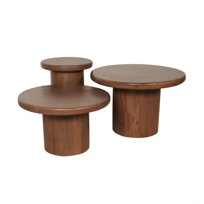Afbeelding van Salontafel Maya set van 3 walnoot