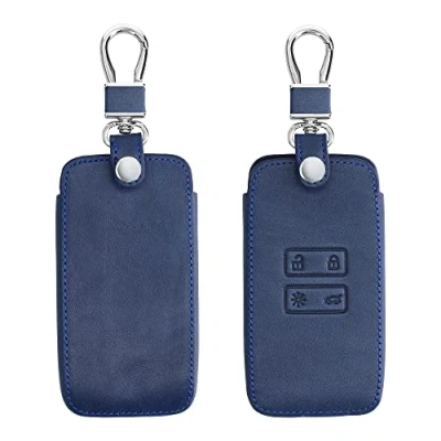 Afbeelding van kwmobile Autosleutel hoesje geschikt voor Renault 4 knops Smartkey (alleen Keyless Go) behuizing in donkerblauw