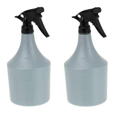 Afbeelding van Relaxdays plantenspuit set van 2 1 liter nevel en straal met schaal kunststof grijs zwart