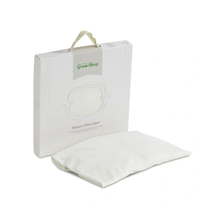 Afbeelding van The Little Green Sheep Hoeslaken van biologisch katoen voor babybed, 70 x 140 cm, wit