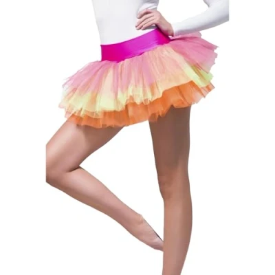Afbeelding van &quot;Tutu in roze, geel en oranje voor vrouwen Verkleedattribuut One size&quot;