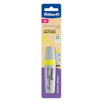 Afbeelding van Pelikan Textmarker 490 eco markeerstift 1 stuk(s) Beitelvormige punt Geel
