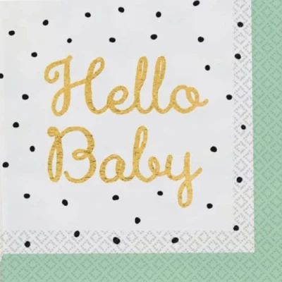 Afbeelding van Hello Baby servetten 33x33cm 16 stuks