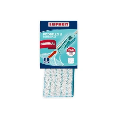 Image de Leifheit Housse de nettoyage cotton plus pour lave sol Picobello S, rechange carrelages et sols en pierre, Serpillère lavable machine à laver