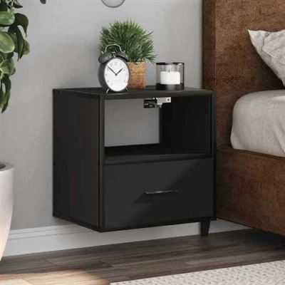 Image de vidaXL Tables de chevet murales 2 pcs noir 40x31x39,5 cm848735