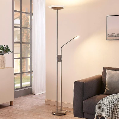 Afbeelding van Jonne LED uplighter met leesarm, dimbaar, rond