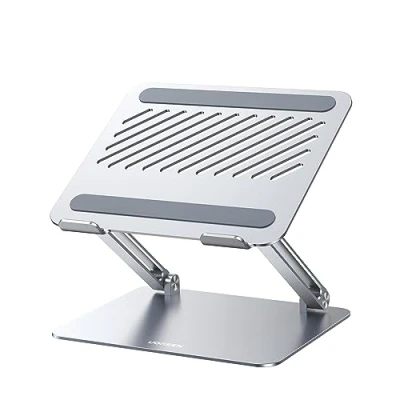 Afbeelding van Laptopstandaard voor Bureau Aluminium Verstelbare Laptophouder, Ergonomische Laptopverhoger met Hitteventilatie Compatibel MacBook Pro Air Dell Chromebook HP Notebook tot 17,3 Inch