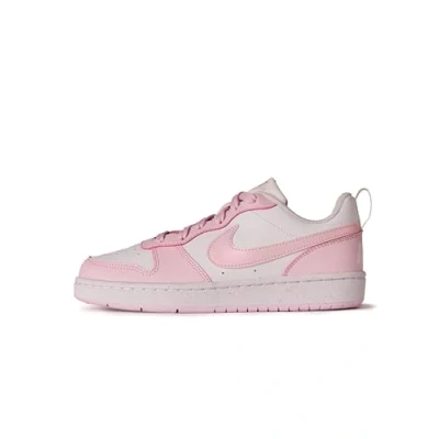 Image de NIKE Court Borough Low Recraft (GS), Baskets pour enfant, Mousse blanche et rose, 35.5 EU