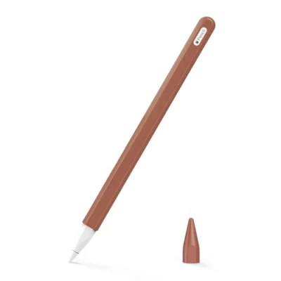 Afbeelding van MoKo [2 stuks] beschermende siliconen Apple Pencil 2e generatie potloodhouder beschermhoes en Nib Cover voor 2, etui bruin