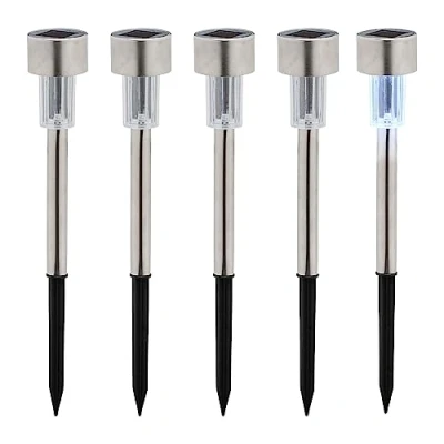Afbeelding van Relaxdays solarlampen set solar tuinverlichting stekers led buitenlampen tuinlamp Pak van 5