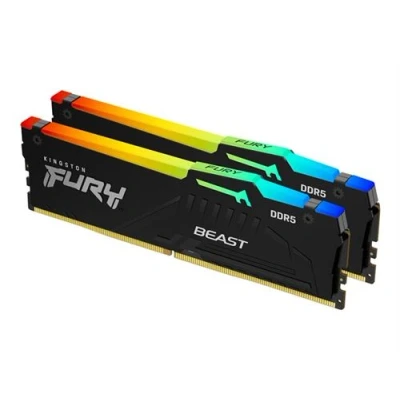 Afbeelding van Kingston CL30 FURY Beast RGB XMP Werkgeheugenset voor PC DDR5 64 GB 2 x 32 Non ECC 288 pins DIMM KF560C30BBAK2