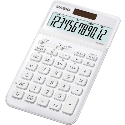 Afbeelding van Casio JW 200SC Bureaurekenmachine Wit Aantal displayposities: 12 werkt op zonne energie, batterijen (b x h d) 109 11 184 mm