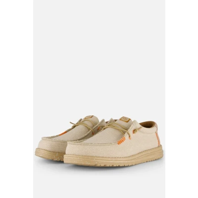 Afbeelding van Hey Dude Sportieve veterschoenen, Heren, Maat: 46, Beige Textiel
