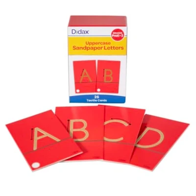 Afbeelding van Didax Schuurpapier, hoofdletters, zand, veelkleurig, 4 1/4 X 2 5/8 inch