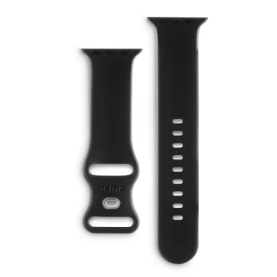 Afbeelding van Hama Fantastic Feel Horlogeband 42 mm, 44 45 49 mm Zwart Watch Series 9, 8, SE, 7, 6, 5,