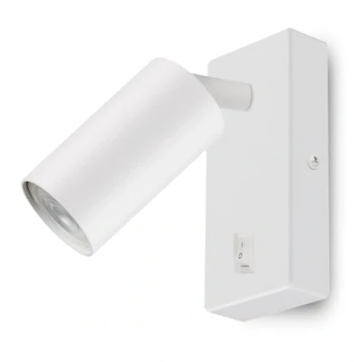 Afbeelding van Maclean wandlamp spot rond GU10 met schakelaar 55x100mm kleur wit MCE369 W