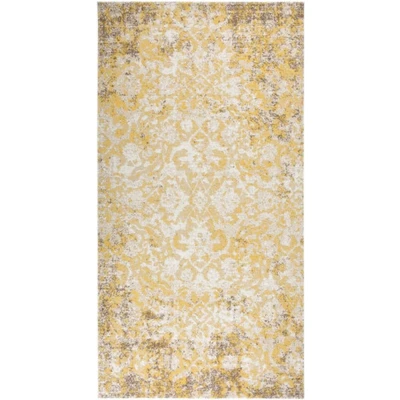 Afbeelding van Buitenkleed platgeweven 80x150 cm geel