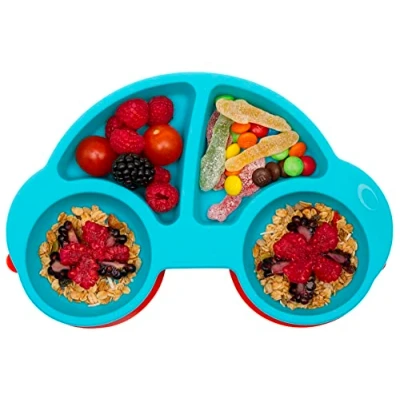 Afbeelding van Baby siliconen bord, antislip voerbak voor peuters Kinderen met sterke zuigkracht Past op de meeste kinderstoeltjes BPA vrij FDA goedgekeurd, vaatwasser en magnetronbestendig